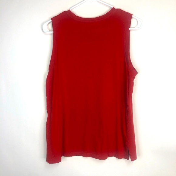 Banana Republic red embellished sleeveless scoop neck shell tank blouse S - Picture 2 of 8